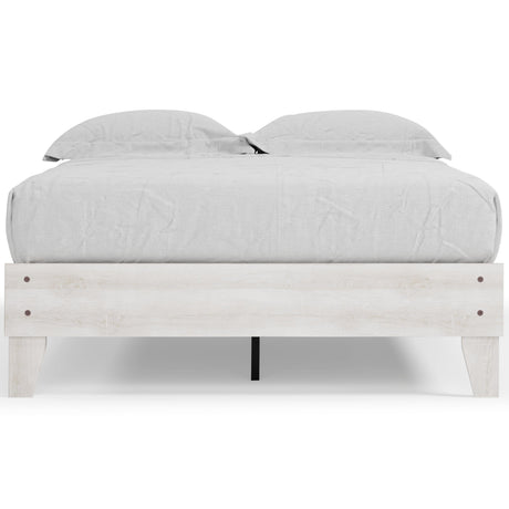 Shawburn Whitewash Full Platform Bed - head-on view