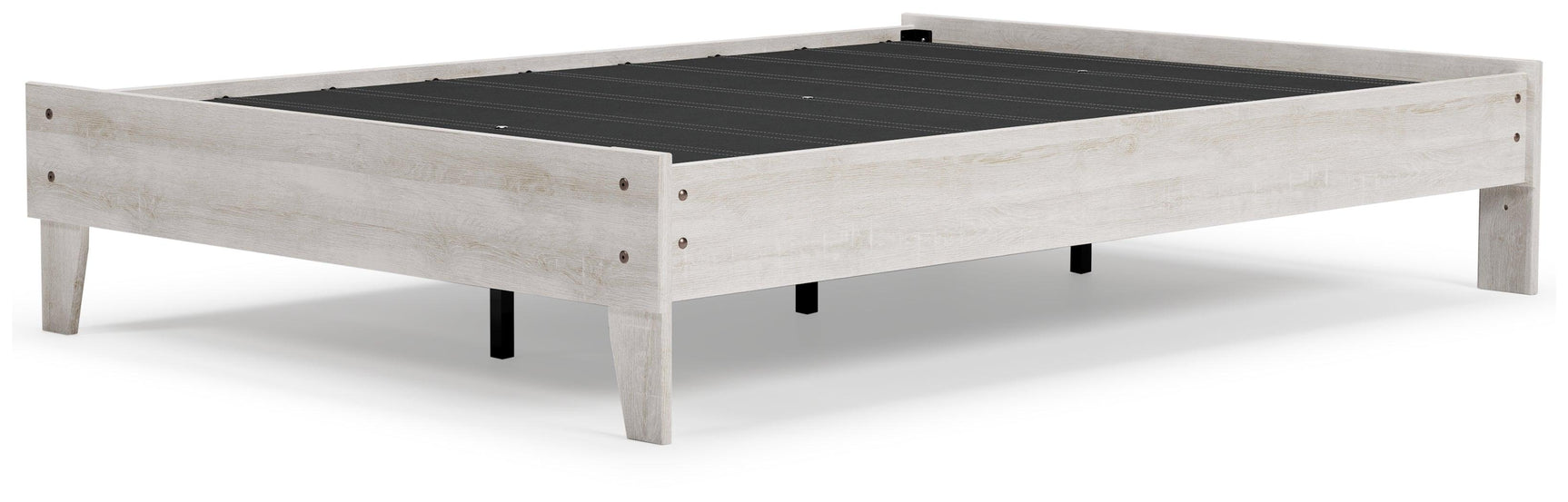 Shawburn Whitewash Full Platform Bed - close-up of finish