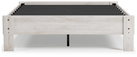Shawburn Whitewash Full Platform Bed - customer room setting