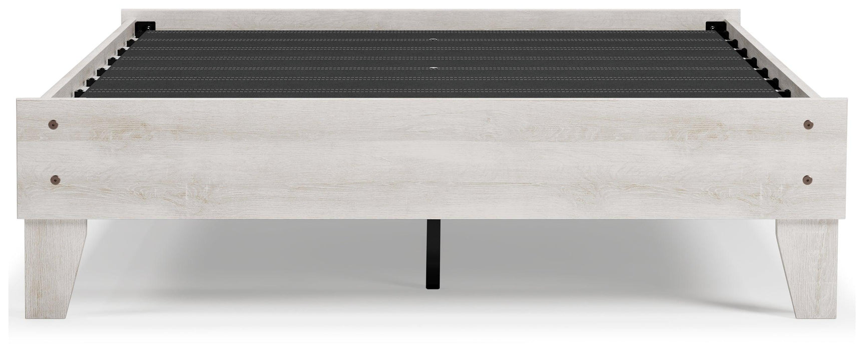 Shawburn Whitewash Full Platform Bed - nightstand adjacent