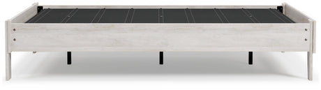 Shawburn Whitewash Full Platform Bed - angled back view