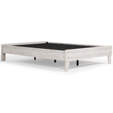 Shawburn Whitewash Full Platform Bed - side view