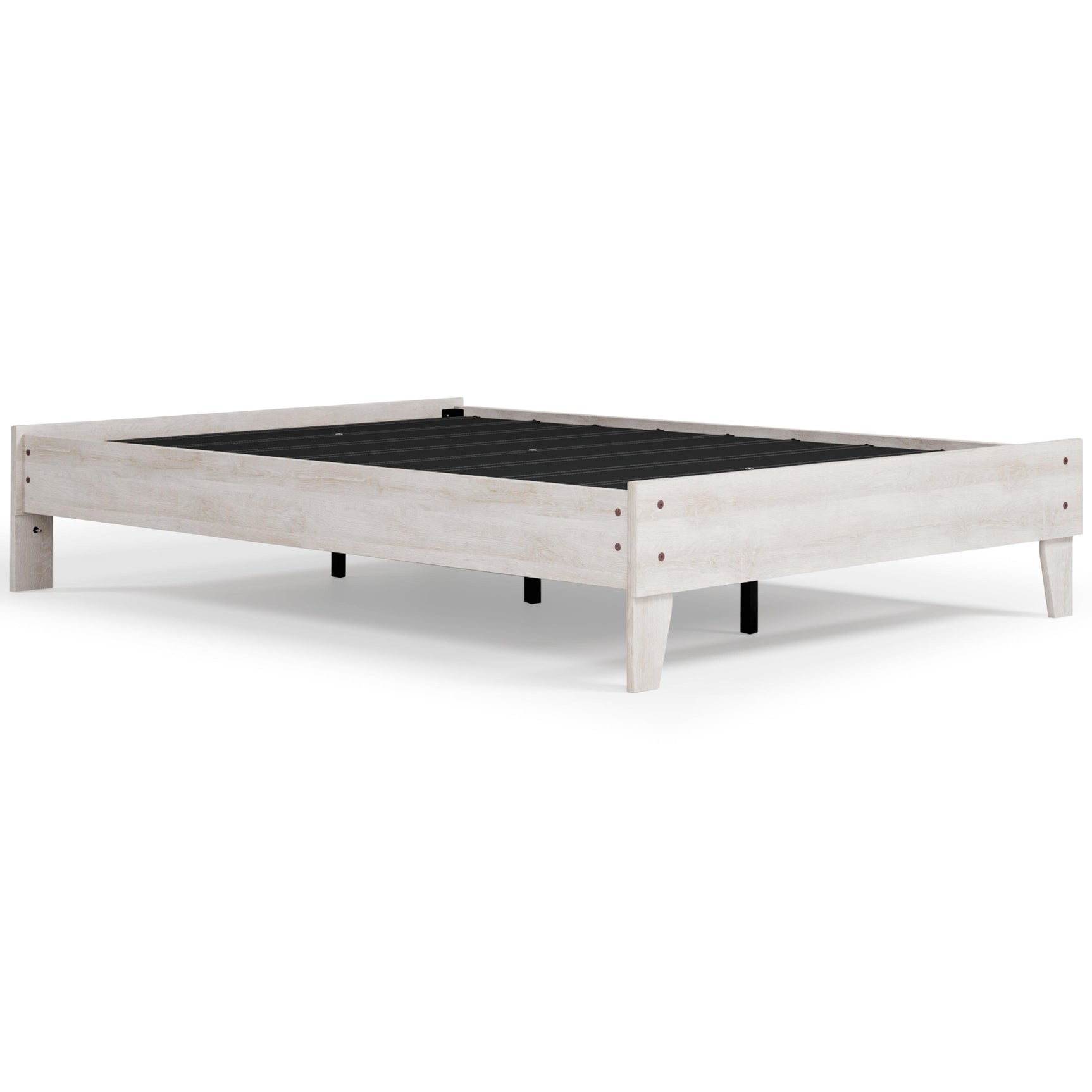 Shawburn Whitewash Full Platform Bed - side view