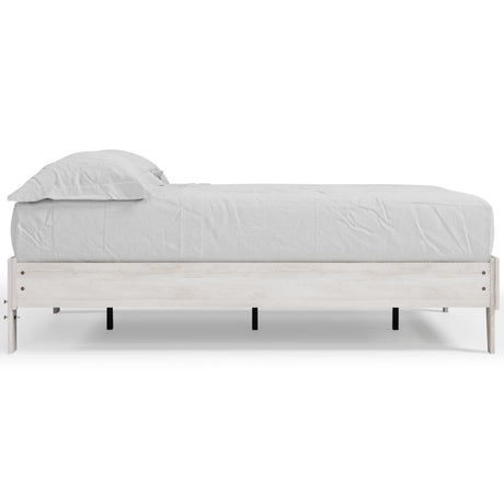 Shawburn Whitewash Full Platform Bed - back view