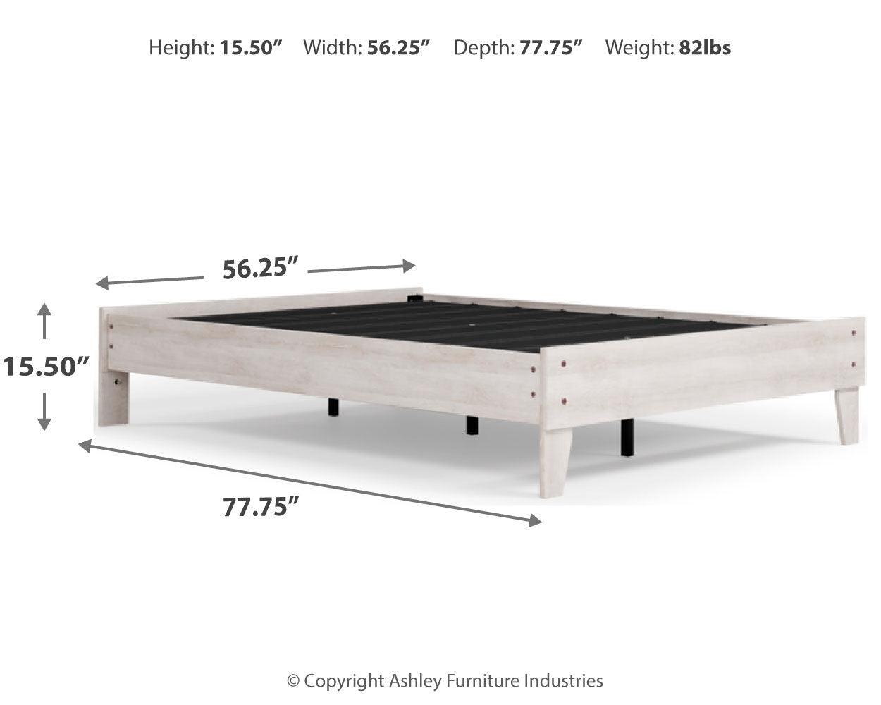 Shawburn Full Platform Bed - dimension diagram