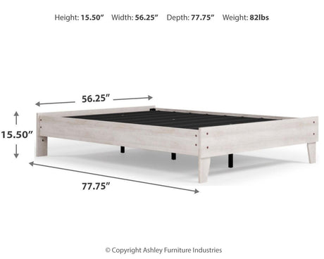 Shawburn Full Platform Bed - dimension diagram