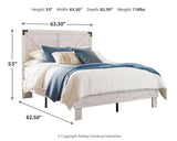Shawburn White and Dark Charcoal Gray Queen Crossbuck Panel Platform Bed