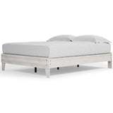 Shawburn Whitewash Queen Platform Bed rear view