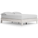 Shawburn Whitewash Queen Platform Bed side view
