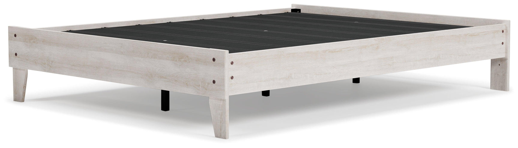 Shawburn Whitewash Queen Platform Bed head-on view
