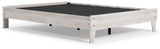 Shawburn Whitewash Queen Platform Bed with detail of whitewashed finish