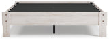 Shawburn Whitewash Queen Platform Bed showing front angle