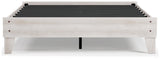 Shawburn Whitewash Queen Platform Bed top corner close-up