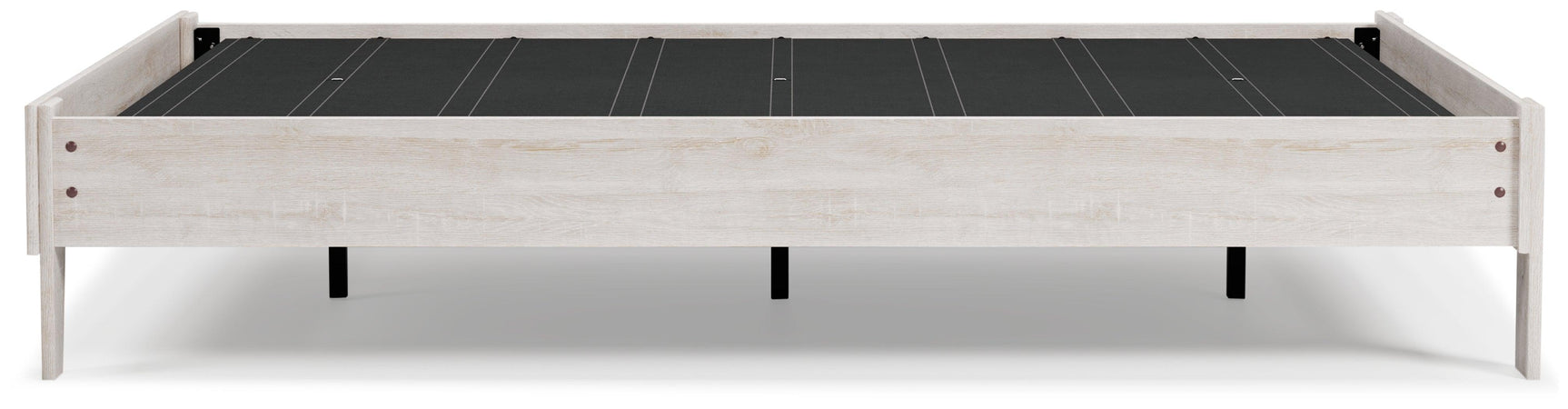 Shawburn Whitewash Queen Platform Bed showing front angle
