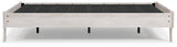 Shawburn Whitewash Queen Platform Bed showing platform slats