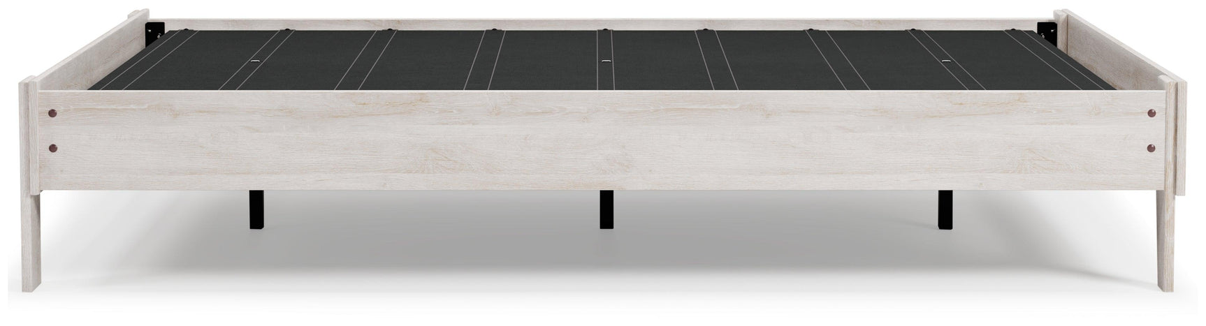 Shawburn Whitewash Queen Platform Bed showing platform slats