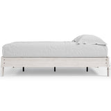 Shawburn Whitewash Queen Platform Bed showing front angle
