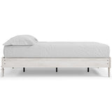 Shawburn Whitewash Queen Platform Bed showing corner detail
