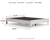 Shawburn Whitewash Queen Platform Bed side profile
