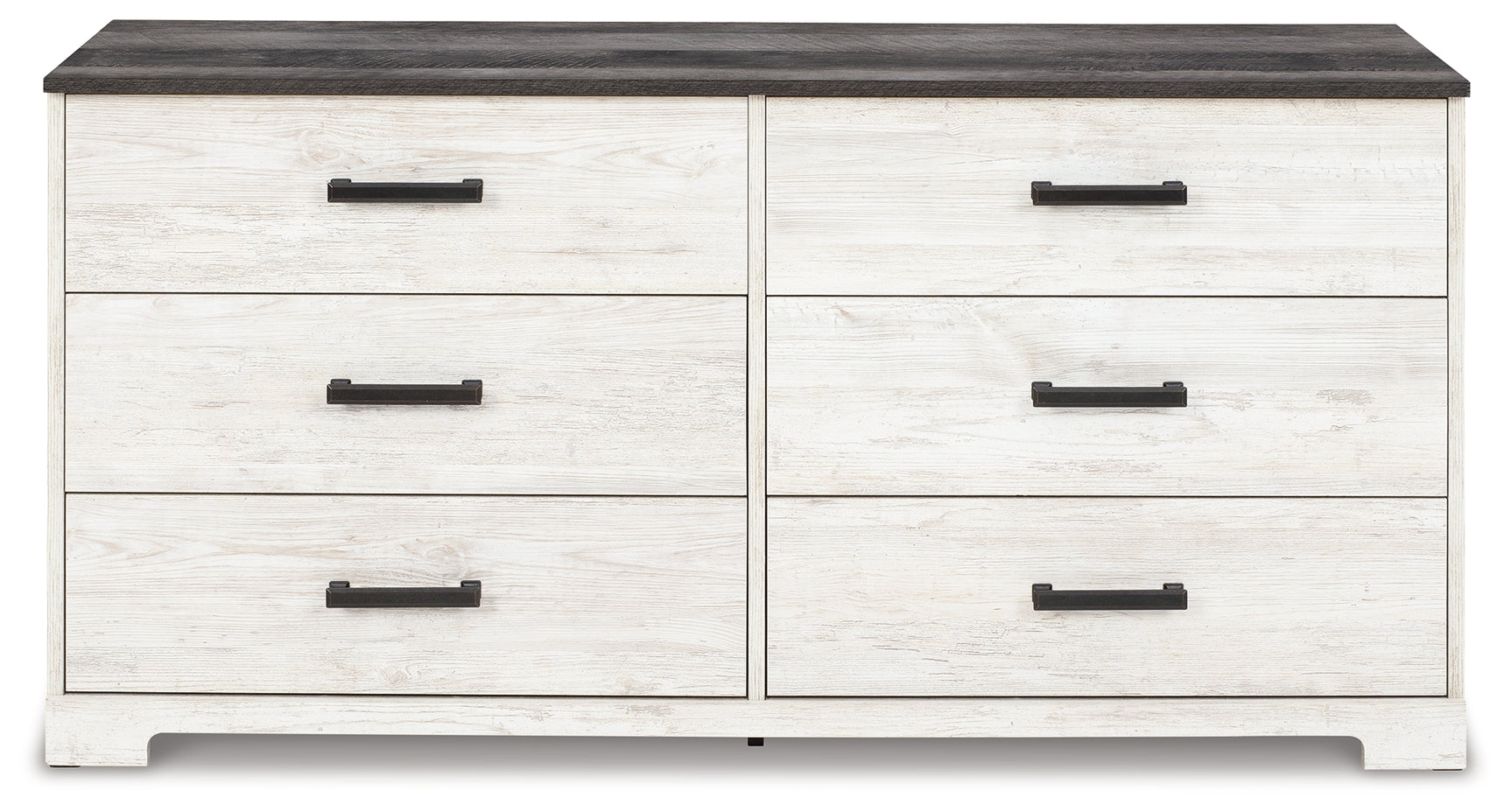 Close-up of distressed whitewash finish