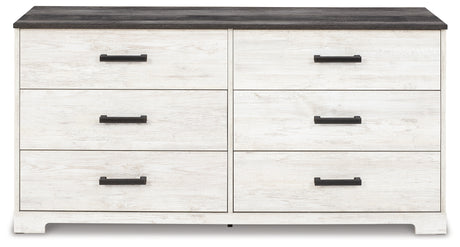 Close-up of distressed whitewash finish
