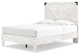 Back view of Shawburn Full Crossbuck Panel Platform Bed showing panel design
