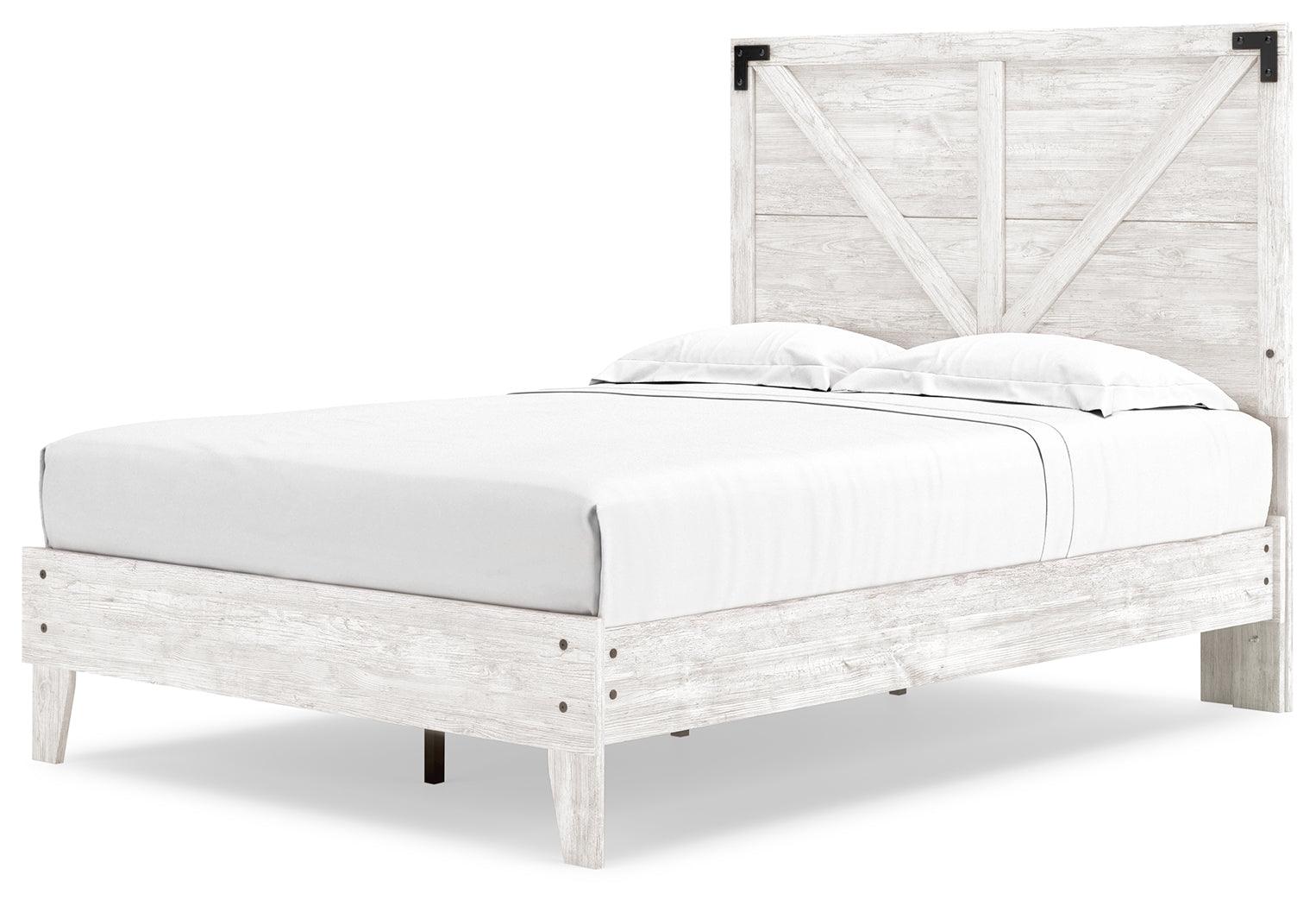 Back view of Shawburn Full Crossbuck Panel Platform Bed showing panel design