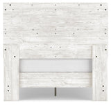 Shawburn Full Crossbuck Panel Platform Bed displayed in full size with whitewash and charcoal finish