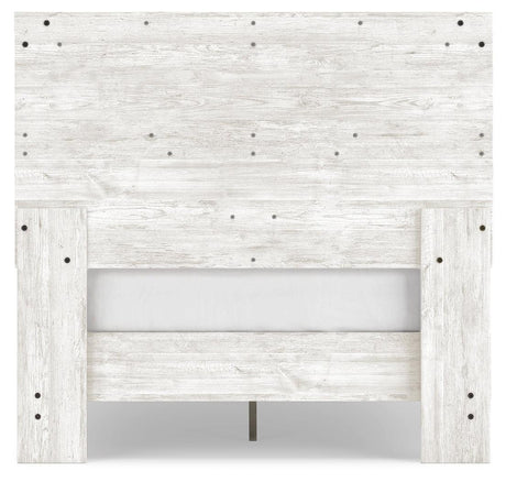 Shawburn Full Crossbuck Panel Platform Bed displayed in full size with whitewash and charcoal finish