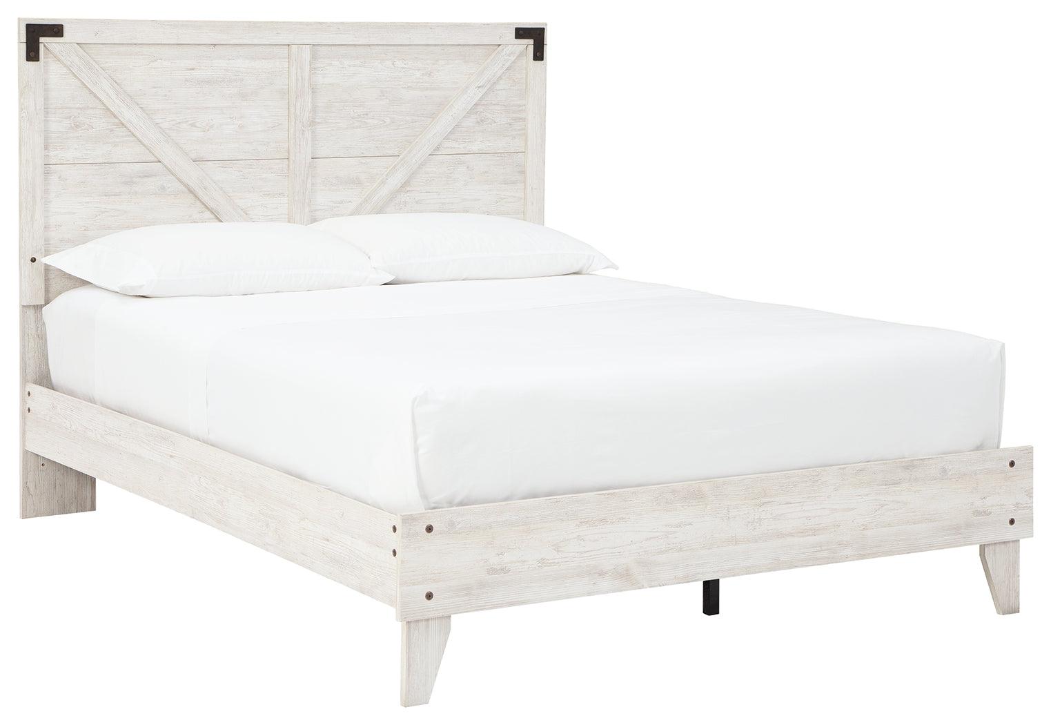 Shawburn Queen Crossbuck Panel Platform Bed showing headboard detail