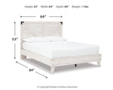 Shawburn White and Dark Charcoal Gray Queen Crossbuck Panel Platform Bed