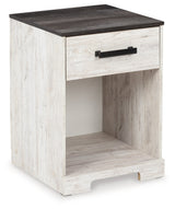 Shawburn Whitewash Charcoal Gray Nightstand