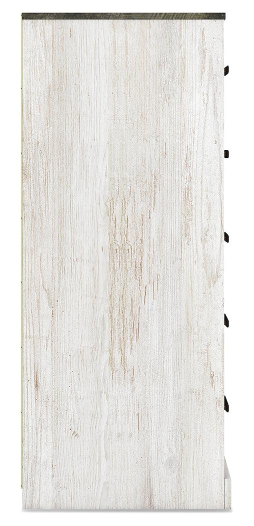 Shawburn chest of drawers side view showing thickness and finish