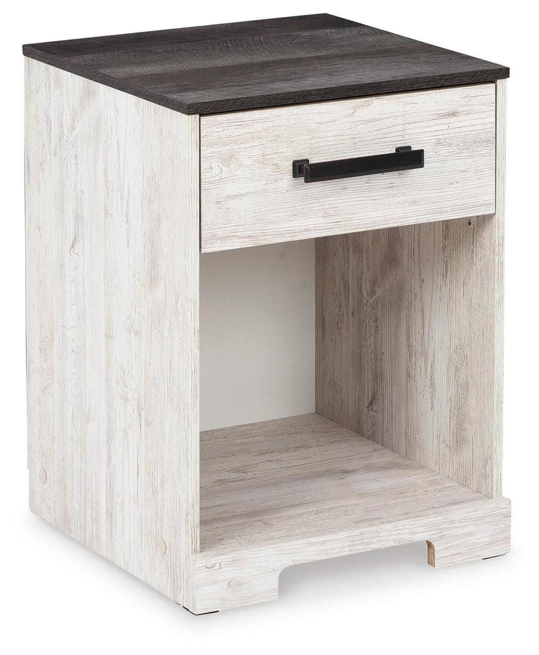 Shawburn Whitewash/charcoal Gray Nightstand - Ella Furniture