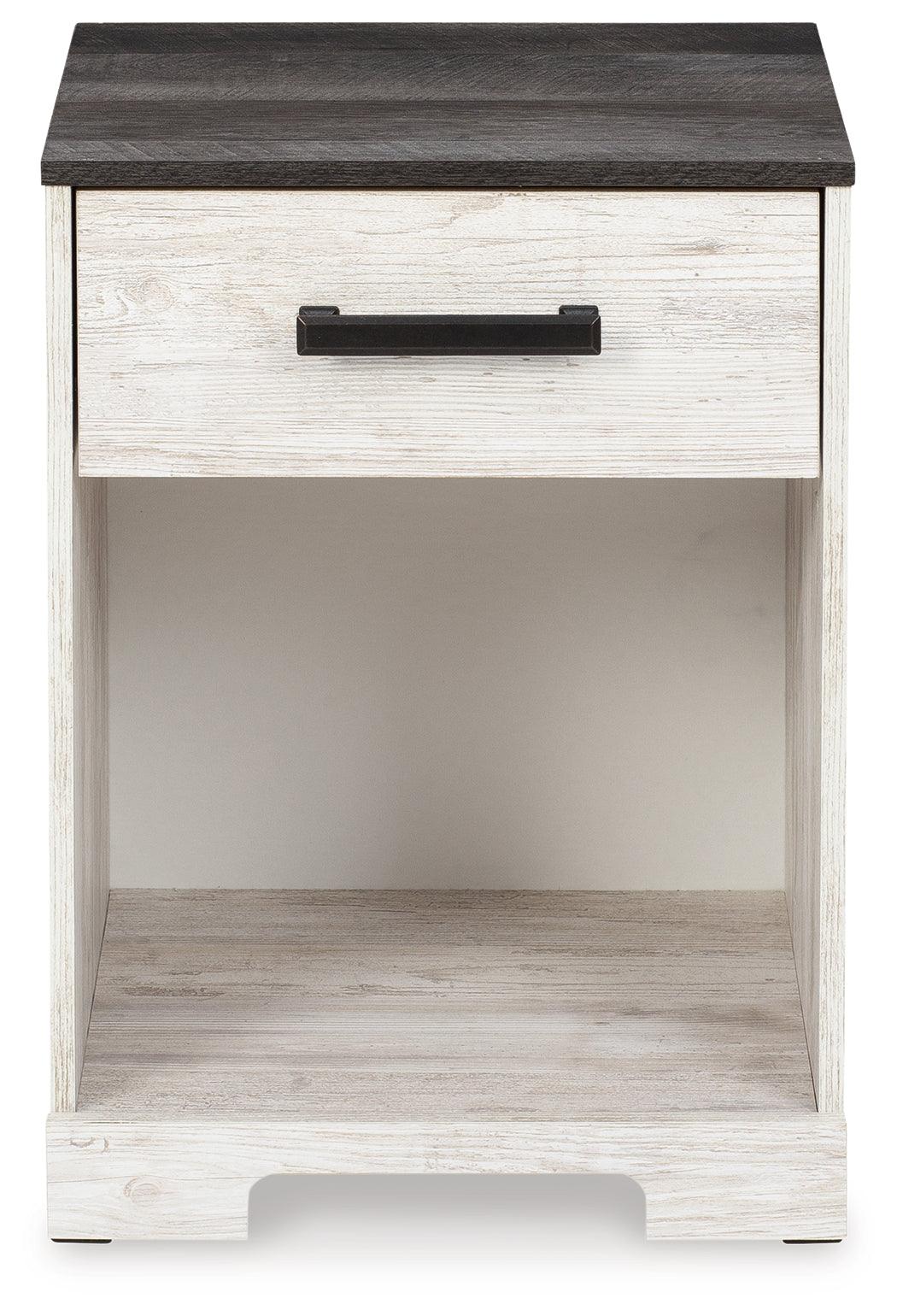 Shawburn Whitewash/charcoal Gray Nightstand - Ella Furniture