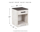 Shawburn Whitewash/charcoal Gray Nightstand - Ella Furniture