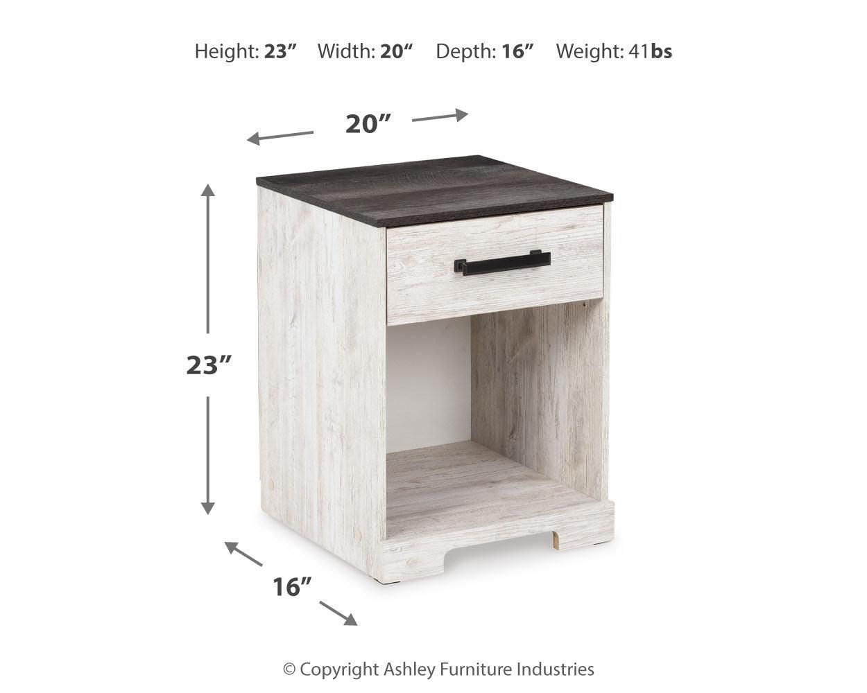 Shawburn Whitewash/charcoal Gray Nightstand - Ella Furniture