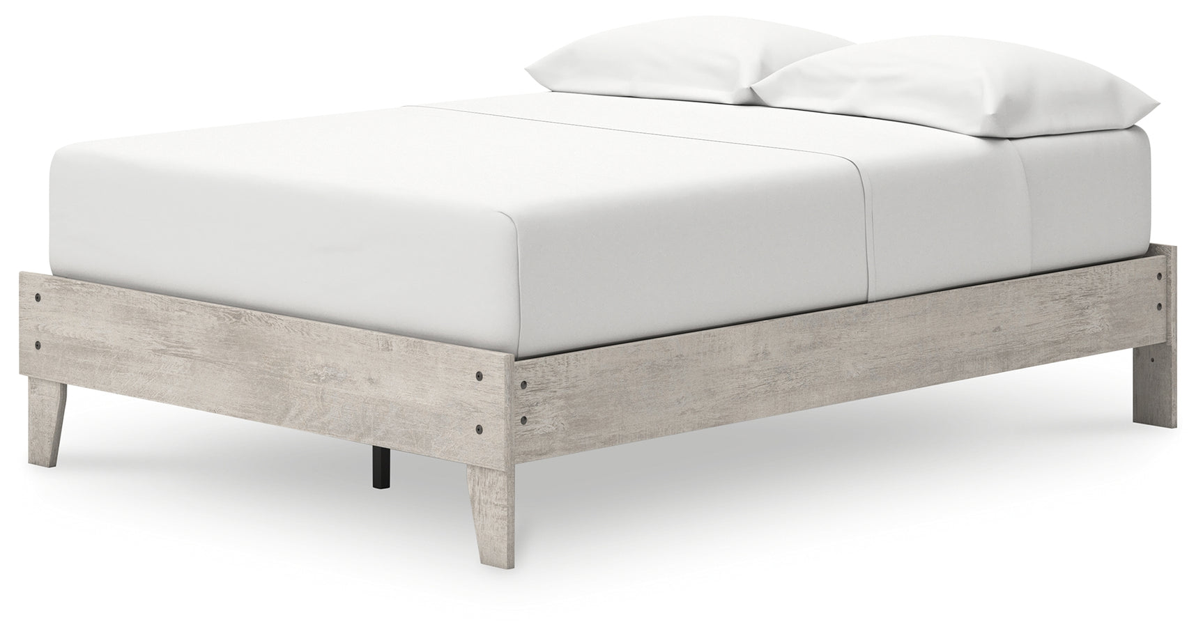 Shawburn Whitewash Full Platform Bed - front angle view