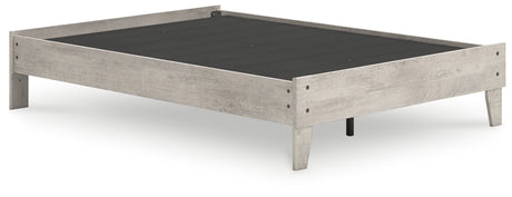 Shawburn Whitewash Full Platform Bed - front angle view