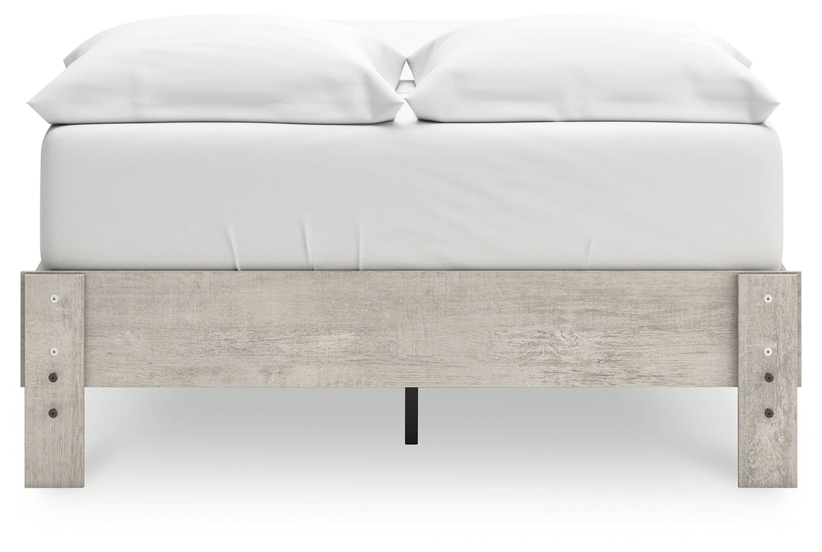 Shawburn Whitewash Full Platform Bed - front angle view
