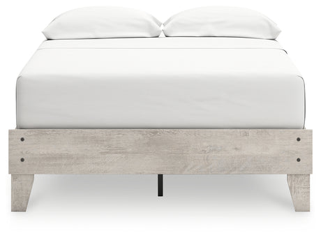 Shawburn Whitewash Full Platform Bed - front angle view