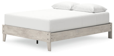 Shawburn Whitewash Queen Platform Bed showing front angle