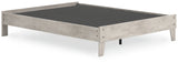 Shawburn Whitewash Queen Platform Bed showing front angle