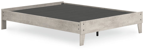 Shawburn Whitewash Queen Platform Bed showing front angle