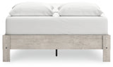 Shawburn Whitewash Queen Platform Bed showing front angle