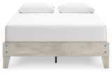 Shawburn Whitewash Queen Platform Bed showing front angle
