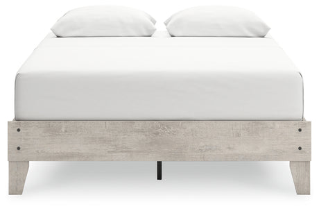 Shawburn Whitewash Queen Platform Bed showing front angle