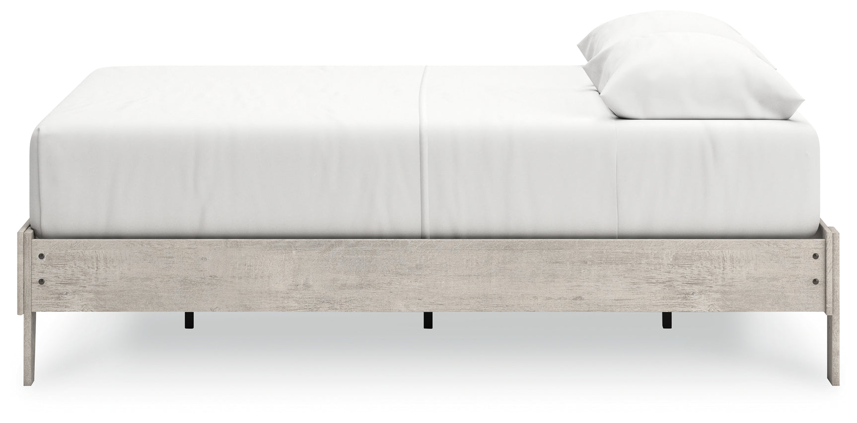 Shawburn Whitewash Queen Platform Bed showing front angle