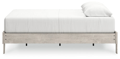 Shawburn Whitewash Queen Platform Bed showing front angle