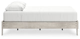 Shawburn Whitewash Queen Platform Bed showing front angle